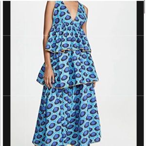 Rhode leela Blue ikat maxi dress